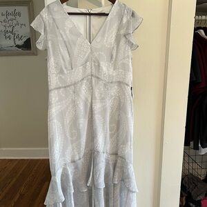 Elegant White Paisley Dress